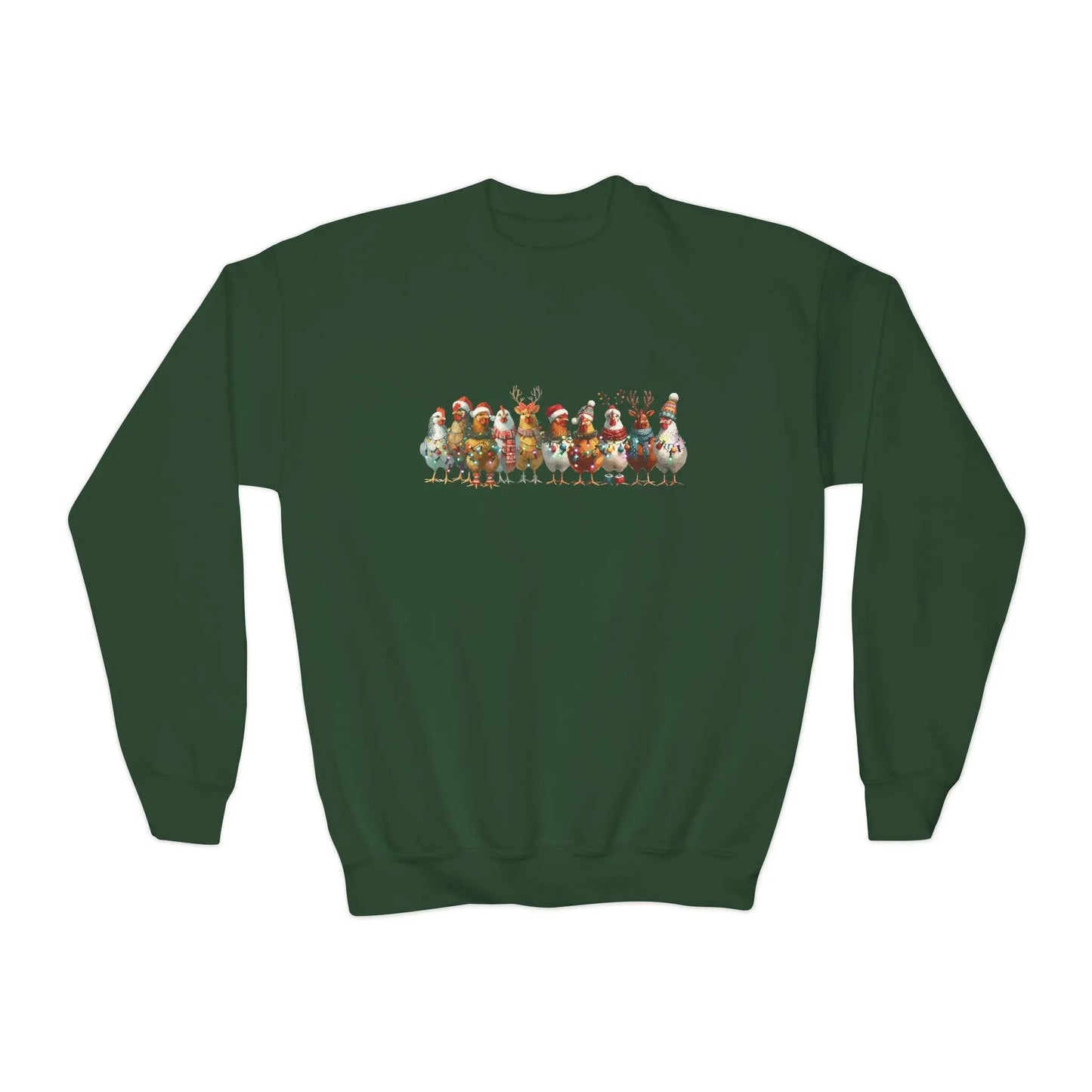 Youth Christmas Chickens Sweatshirt Printify