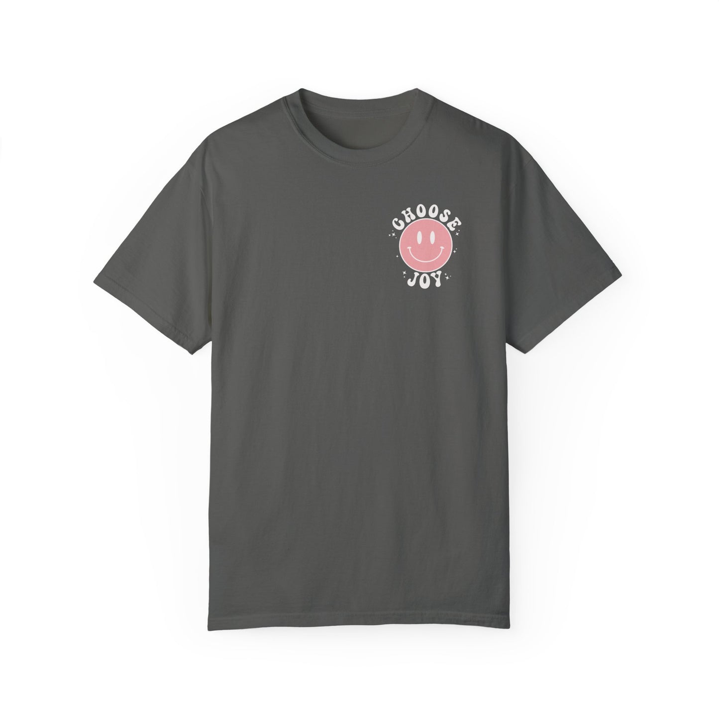 Choose Joy (Small) Comfort Colors T-Shirt, Smiley Face Tee, Retro Shirt, Gift for Teen Girls, Trendy Apparel, Faith Tshirt