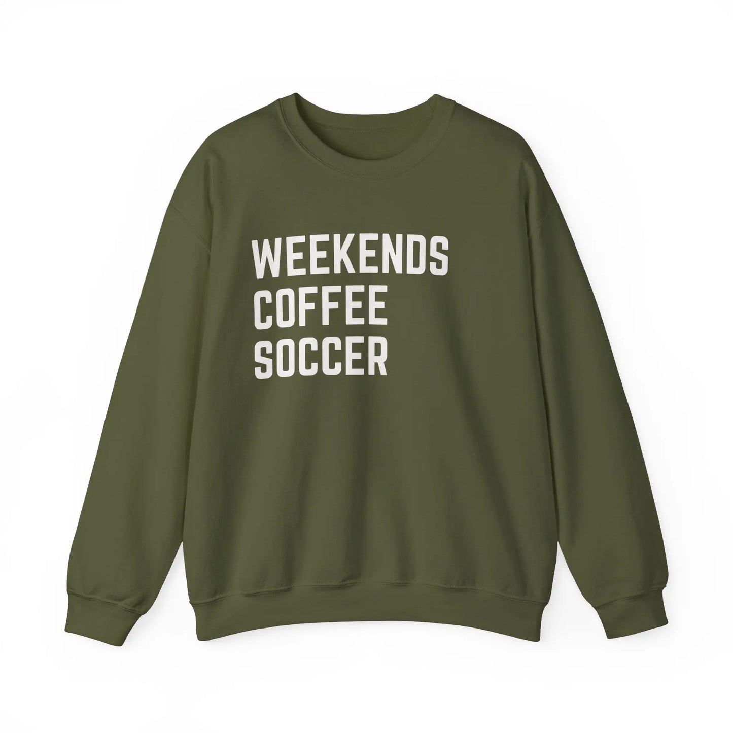 Weekends Coffee Soccer Sweatshirt Printify