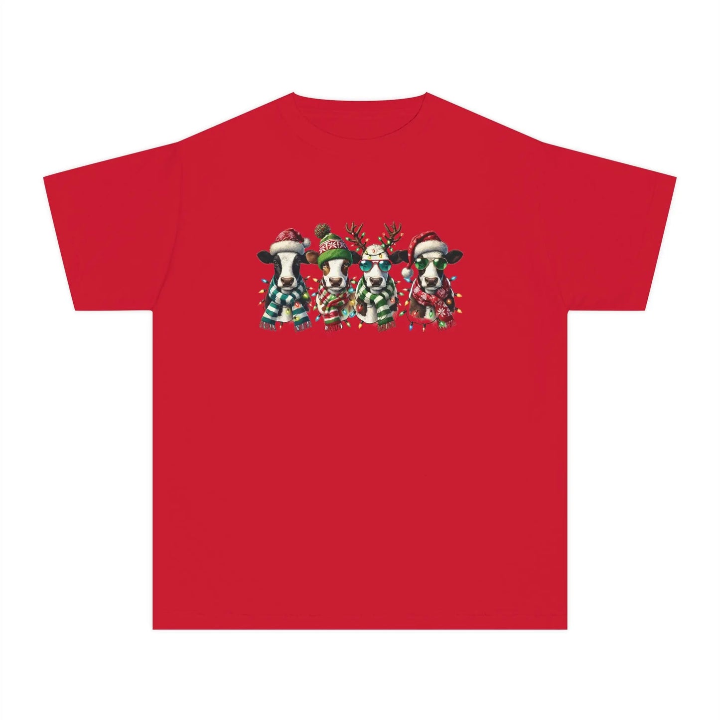 Kids Christmas Cow T-Shirt Printify