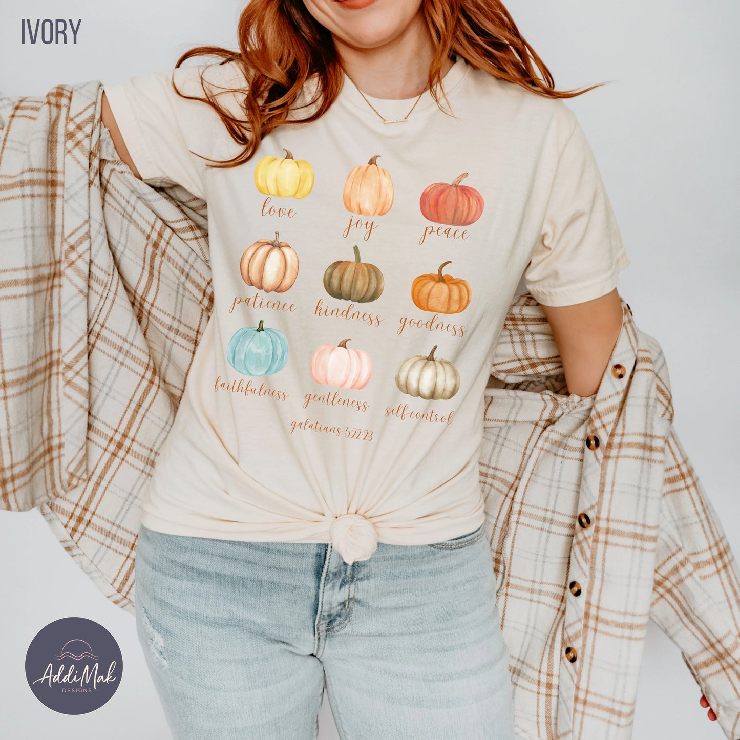 Colorful Pumpkin Fruits of the Spirit T-Shirt Printify