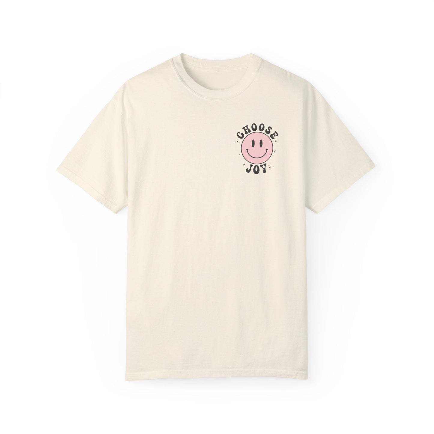 Choose Joy (Small) Comfort Colors T-Shirt, Smiley Face Tee, Retro Shirt, Gift for Teen Girls, Trendy Apparel, Faith Tshirt