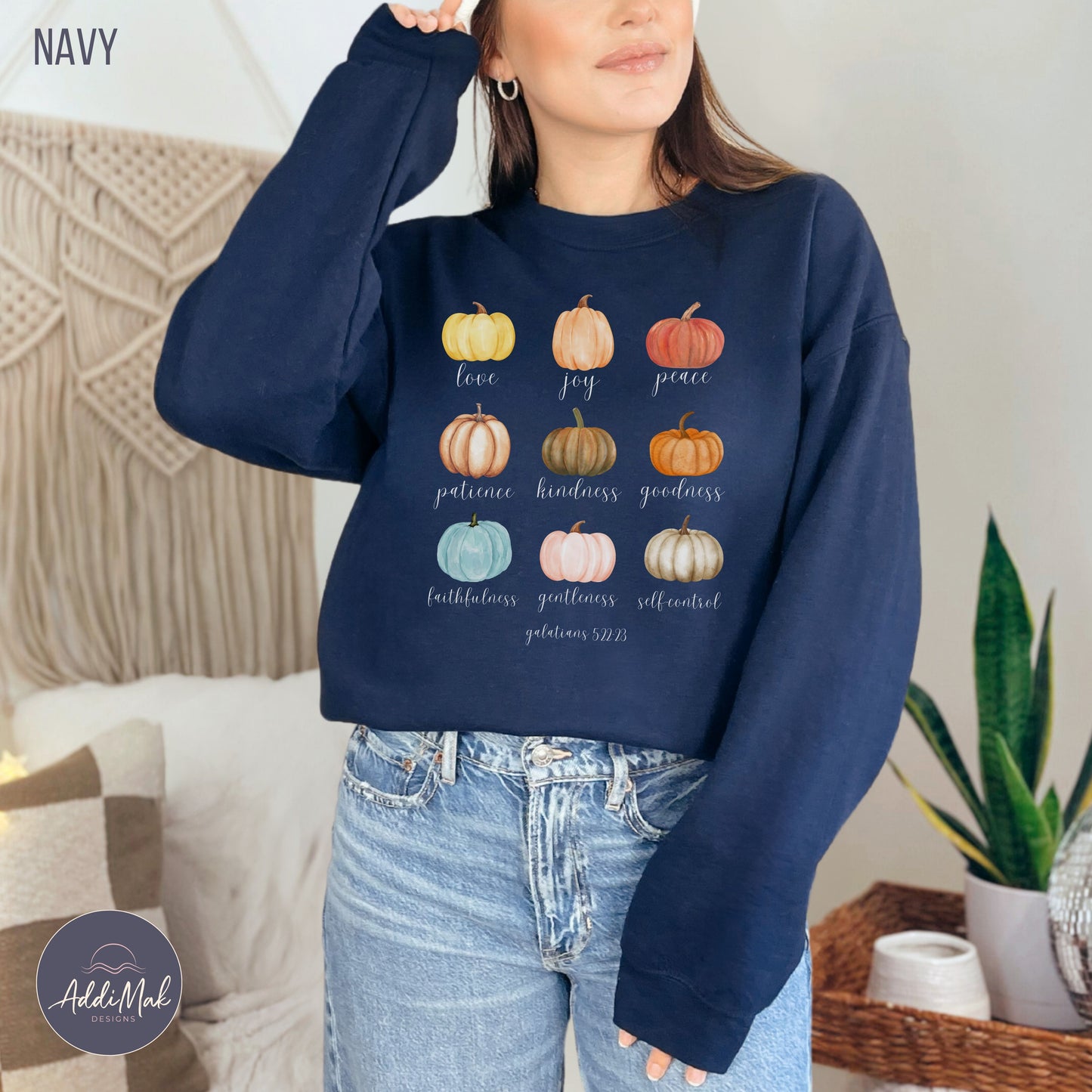 Colorful Pumpkin Fruits of the Spirit Sweatshirt