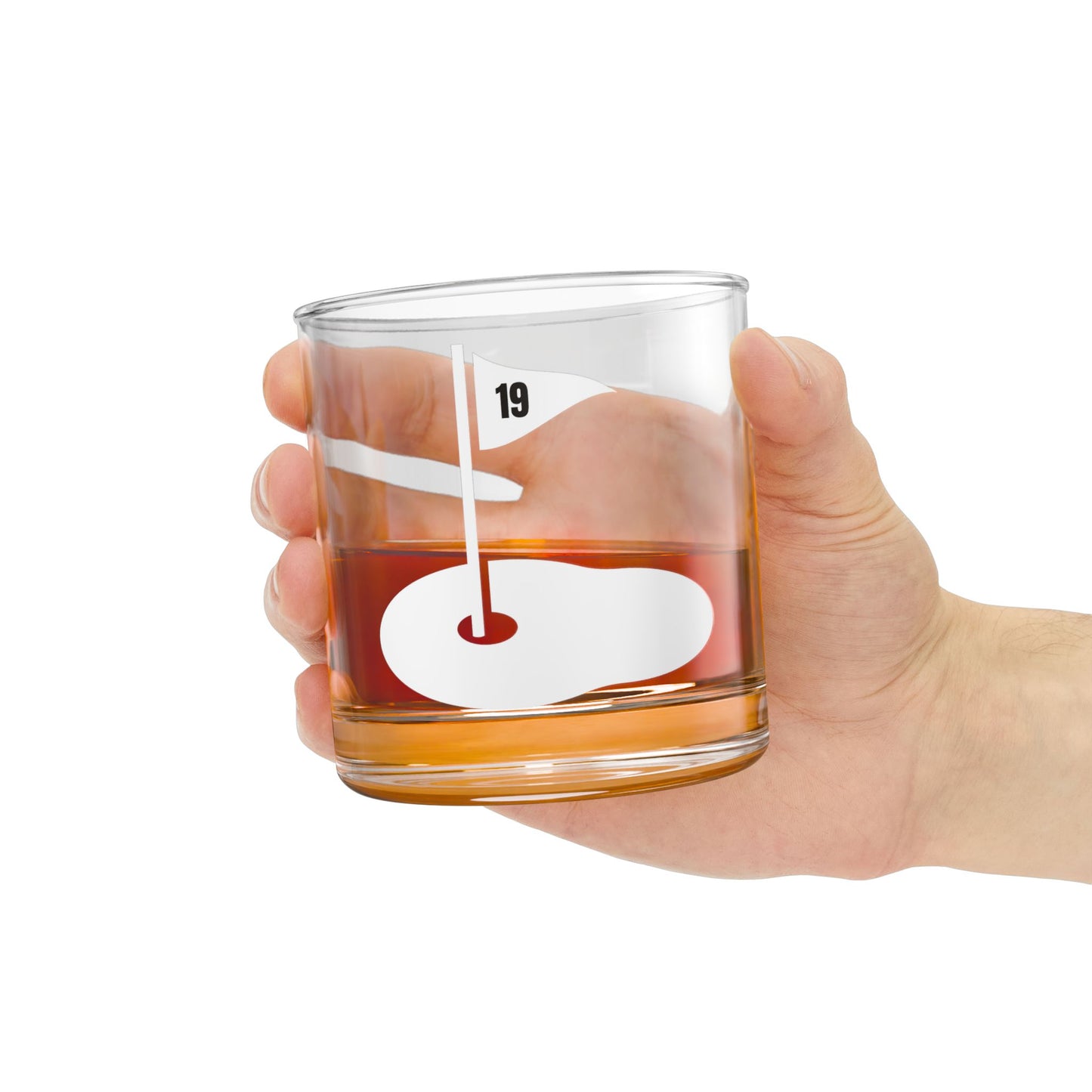 19th Hole Whiskey Bar Glass, Golf Enthusiast Gift, Gift for Dad, Father's Day, Rocks Glass, Groomsmen, Bachelor Gift, Bridal Party