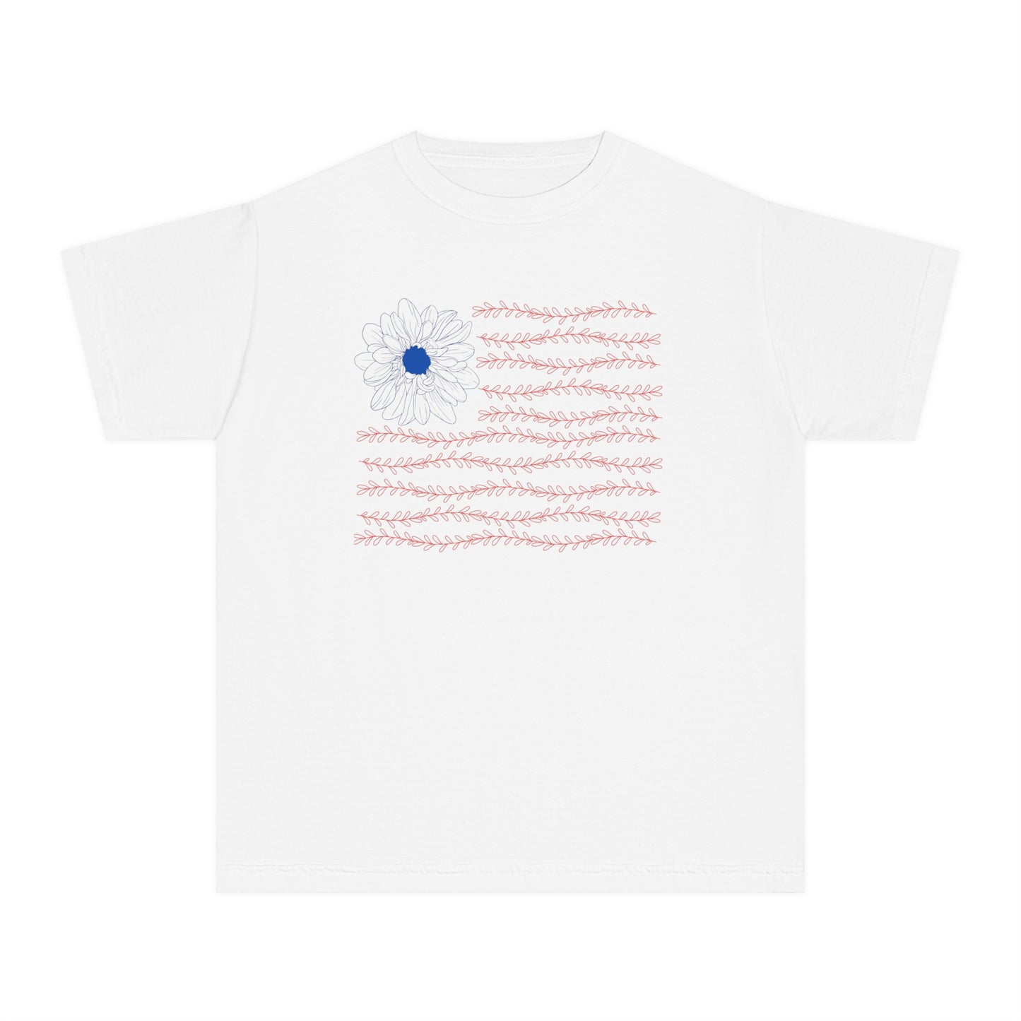 YOUTH Flower and Vines USA Flag Tee