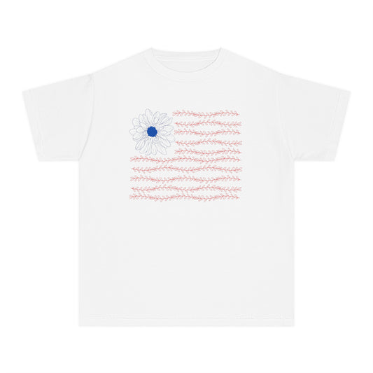 YOUTH Flower and Vines USA Flag Tee