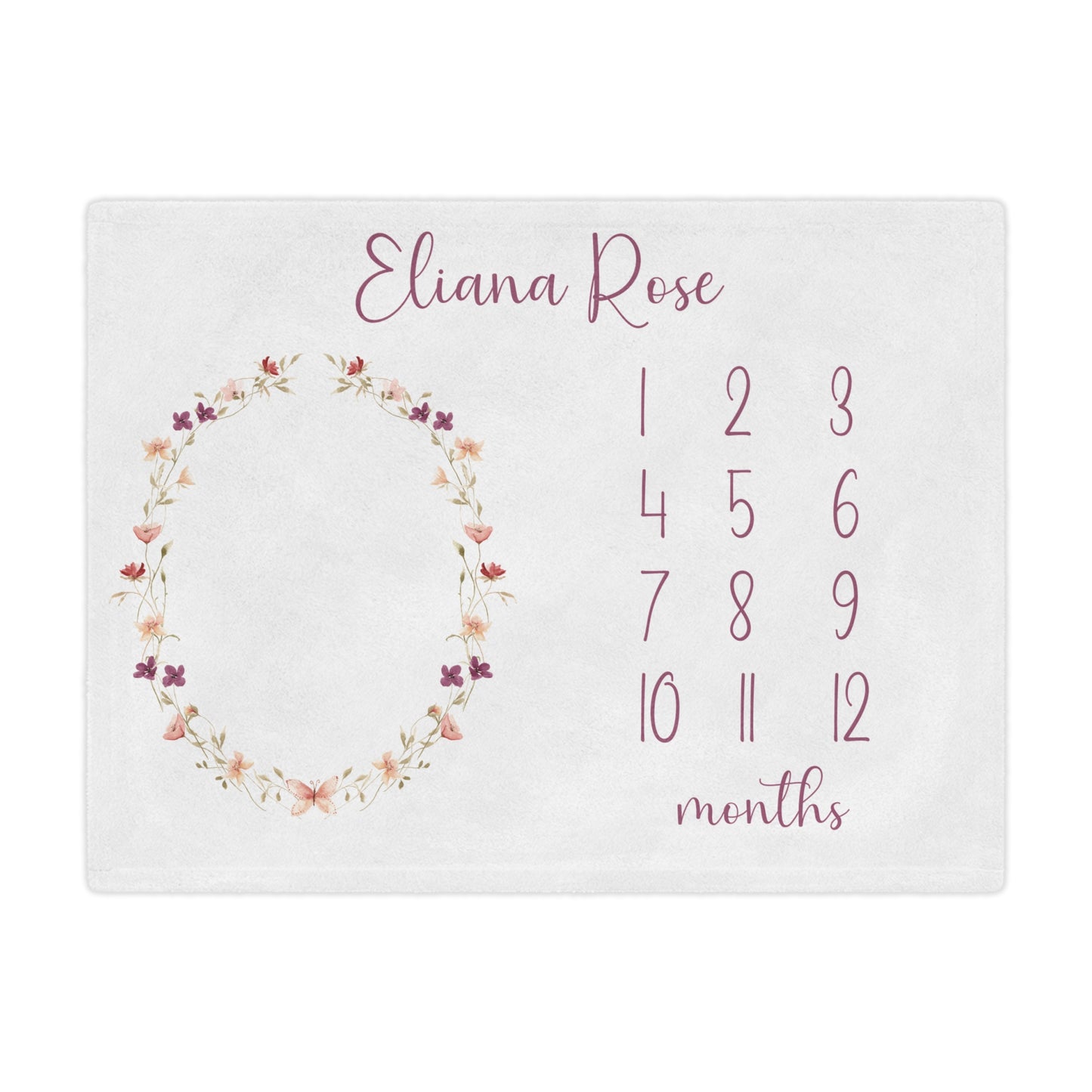 Personalized Wildflower Milestone Baby Blanket