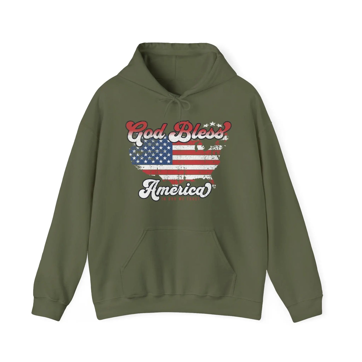 God Bless America Hooded Sweatshirt Printify