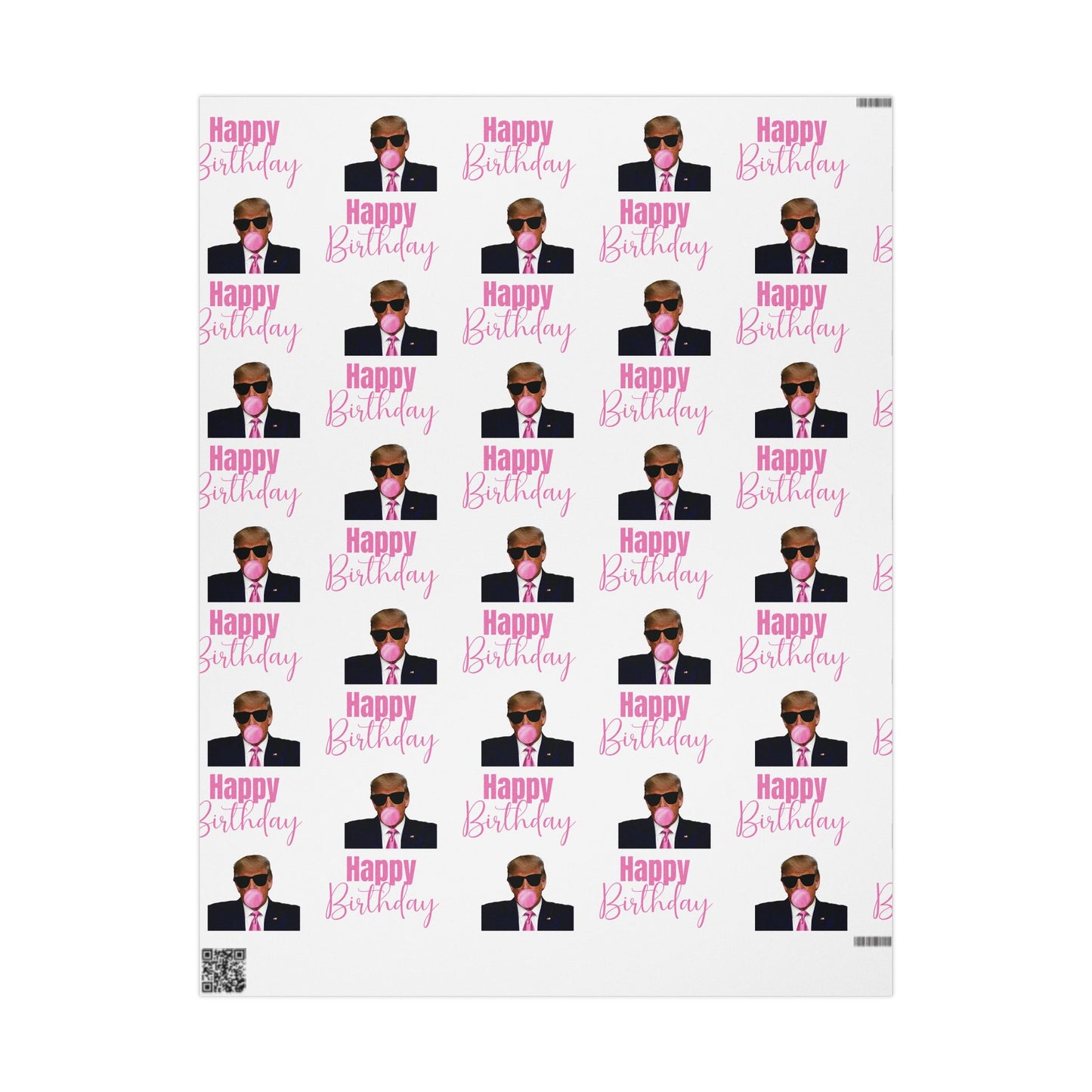 Wrapping Paper Roll - Trump Bubble Gum Happy Birthday