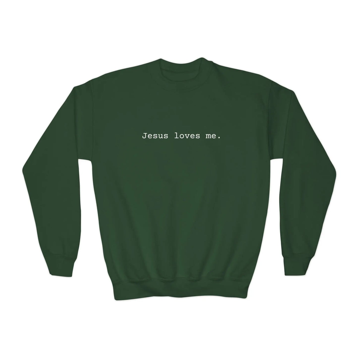 Jesus Loves Me Youth Sweatshirt Printify