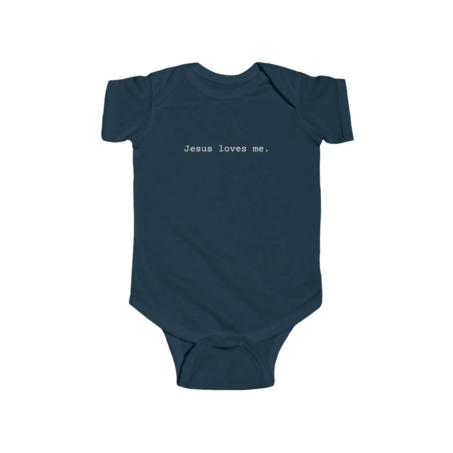 Jesus Loves Me Infant Fine Jersey Bodysuit Printify