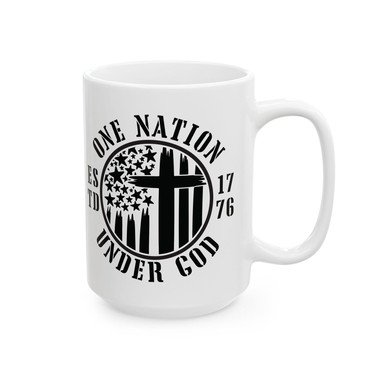 Patriotic Ceramic Mug - One Nation Under God Printify