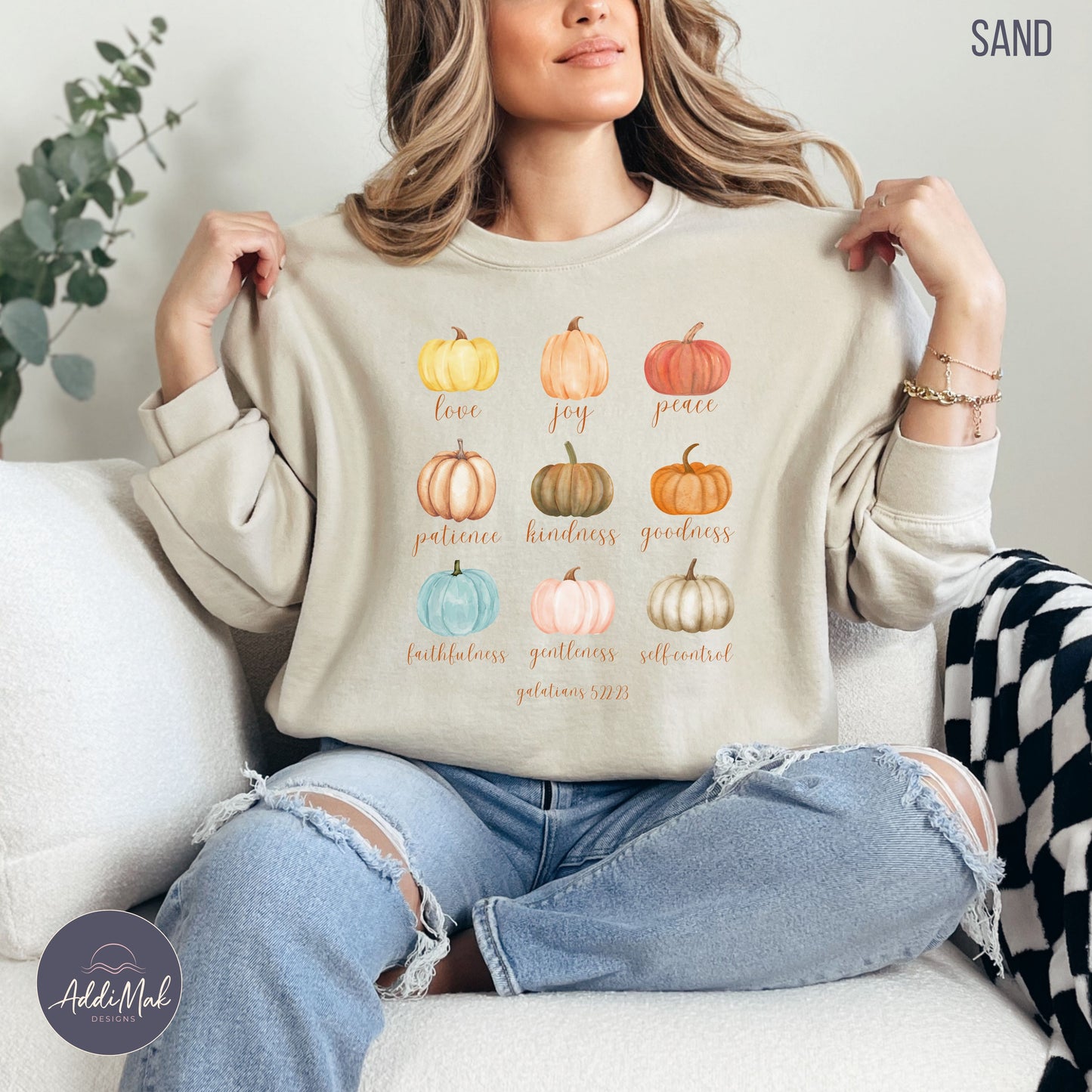 Colorful Pumpkin Fruits of the Spirit Sweatshirt