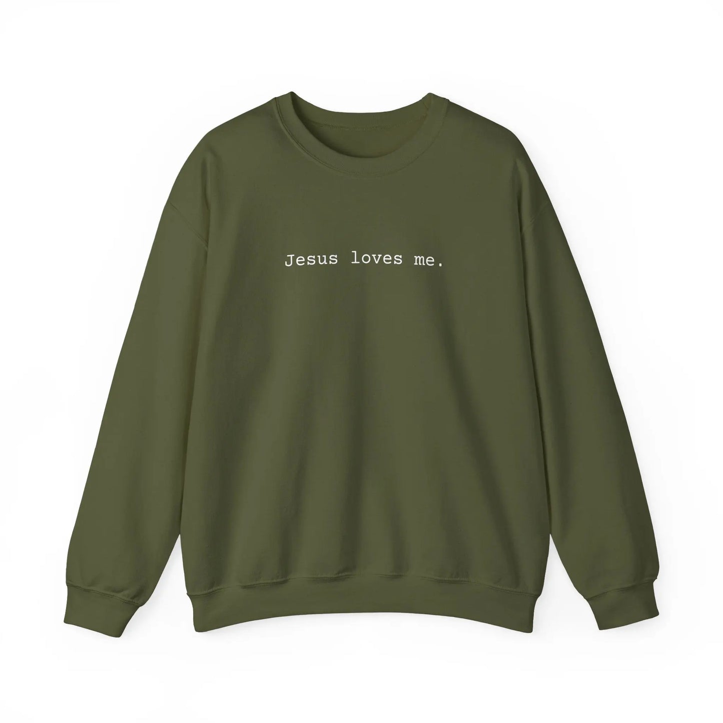 Jesus Loves Me Adult Crewneck Sweatshirt Printify