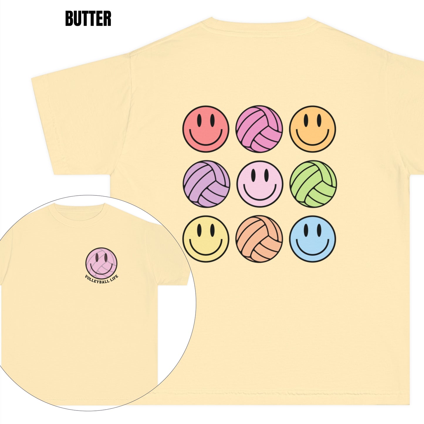 YOUTH Retro Volleyball Life Smiley T-shirt