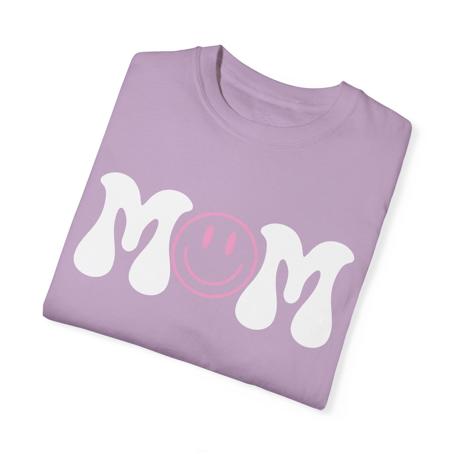 MOM Smiley -White and Pink - Tee