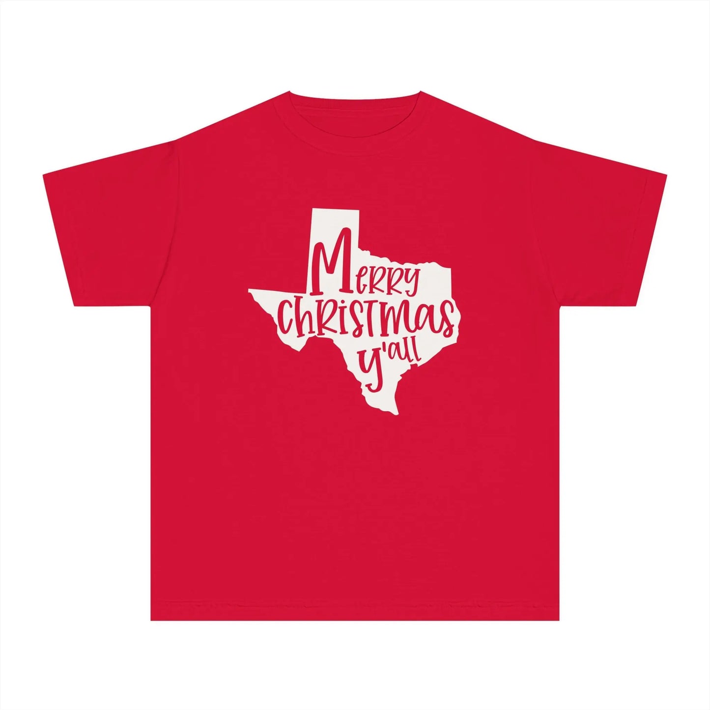 Youth Texas Merry Christmas Y'all T-Shirt Printify