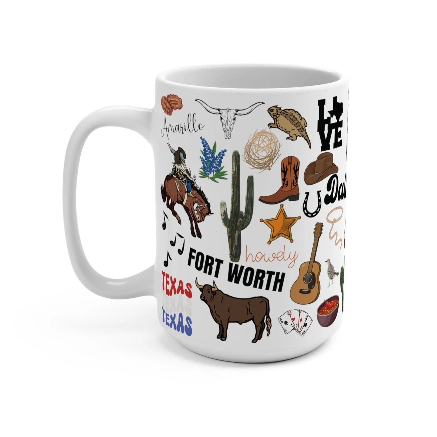 All Things Texas Coffee and Tea Ceramic Mug Printify
