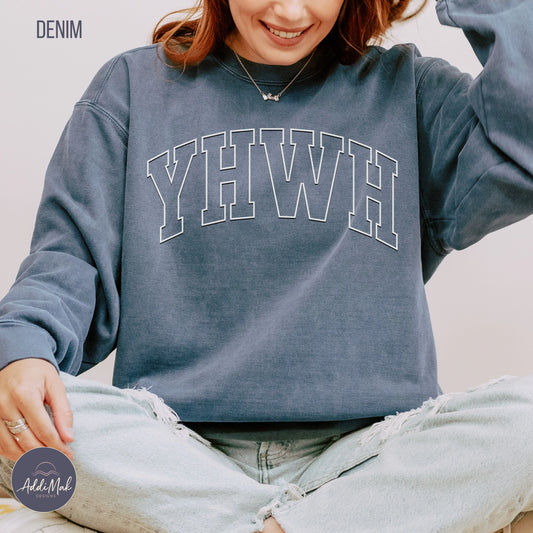 YHWH Crewneck Sweatshirt Printify