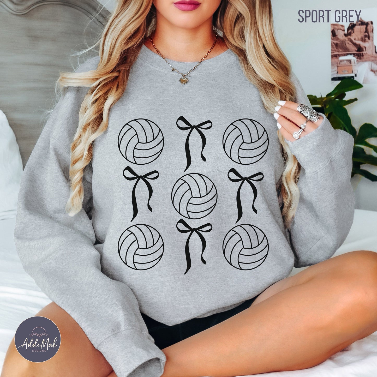 Bows and Volleyballs Coquette Sweatshirt