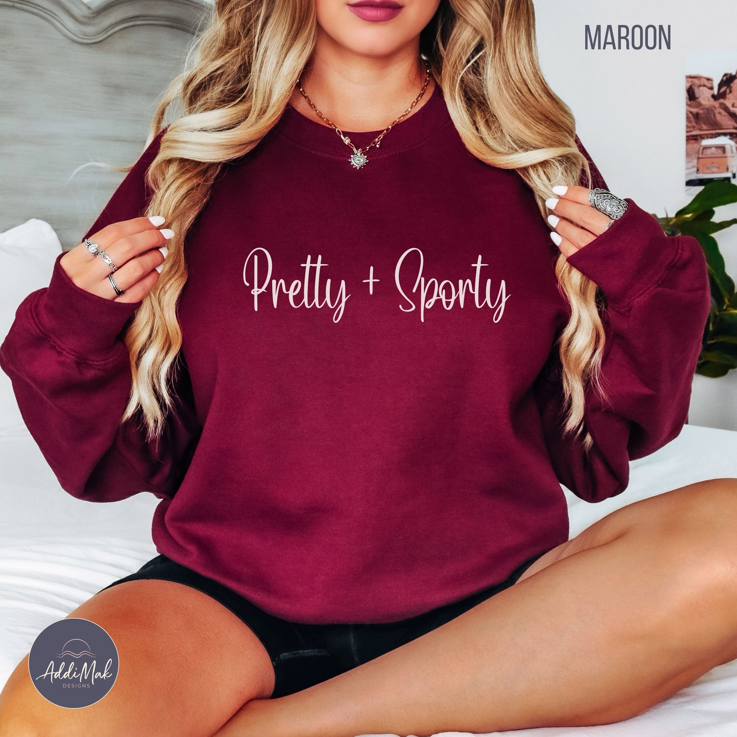 Pretty and Sporty Crewneck Sweatshirt