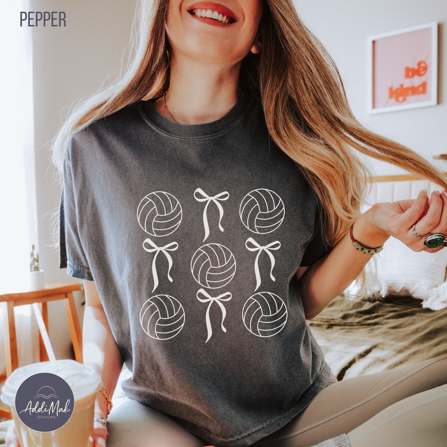 Bows and Volleyballs Coquette Cropped T-Shirt