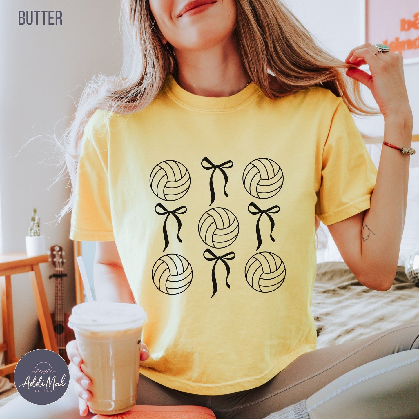 Bows and Volleyballs Coquette Cropped T-Shirt