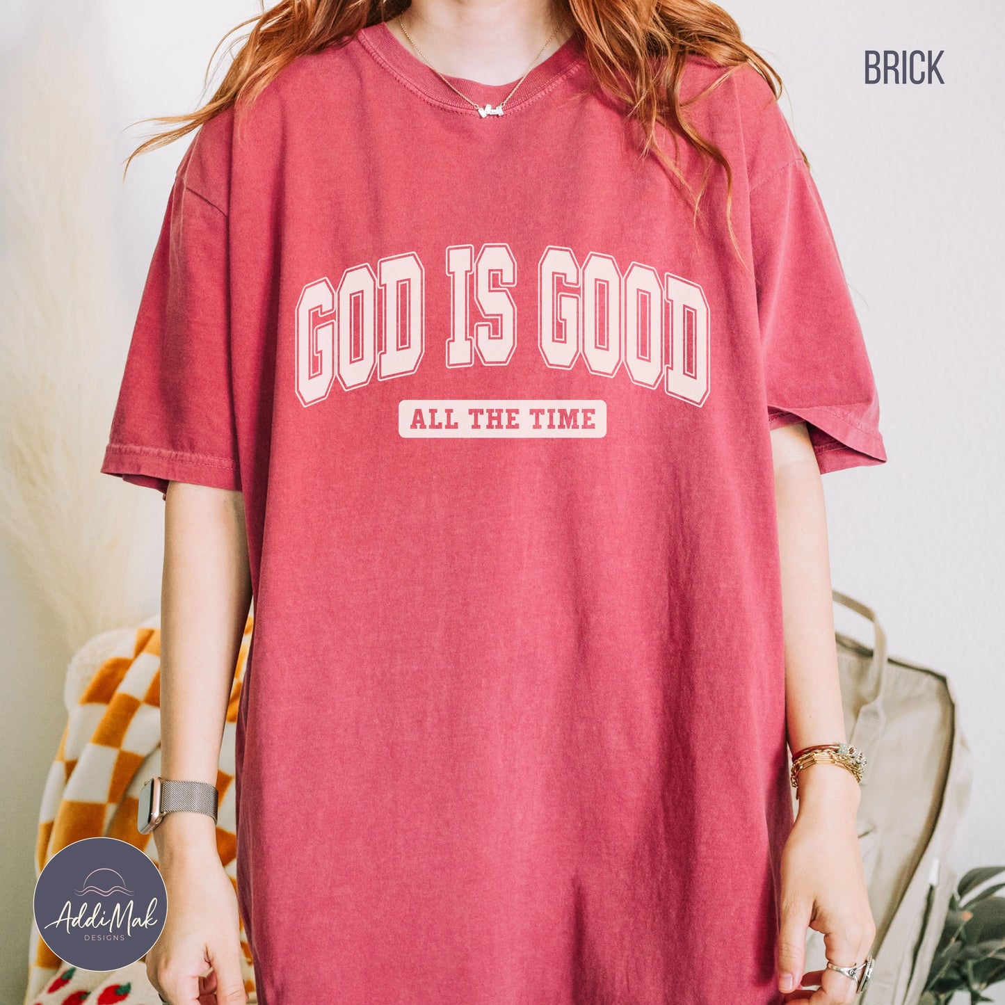 God is Good All The Time Varsity T-Shirt Printify