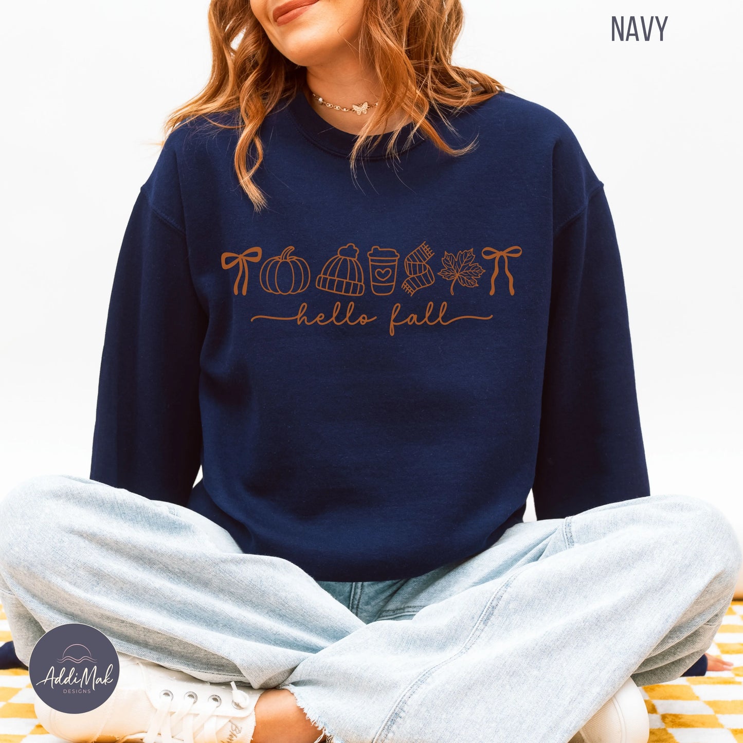 Hello Fall Doodle Sweatshirt Printify