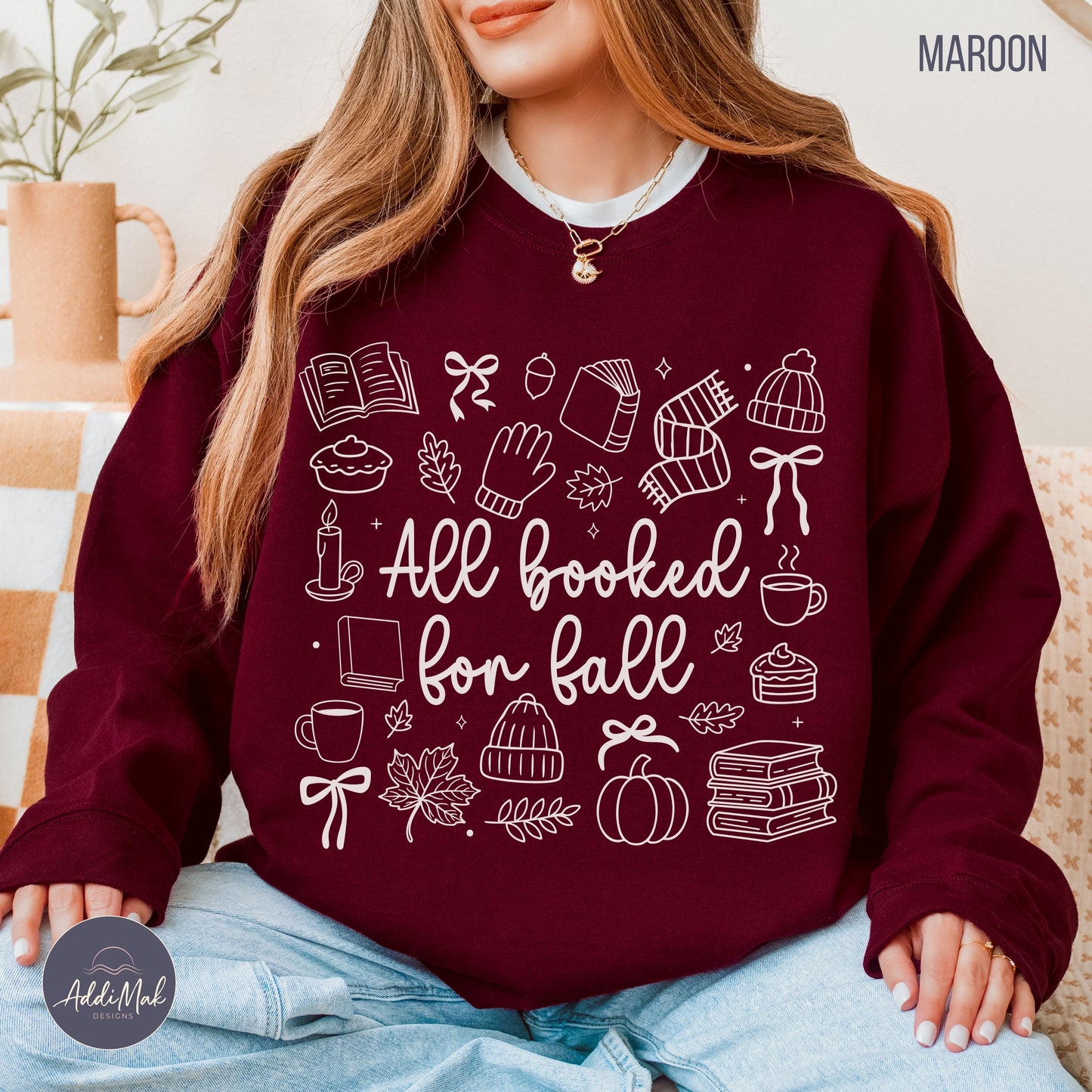 All Booked for Fall Doodle Sweatshirt