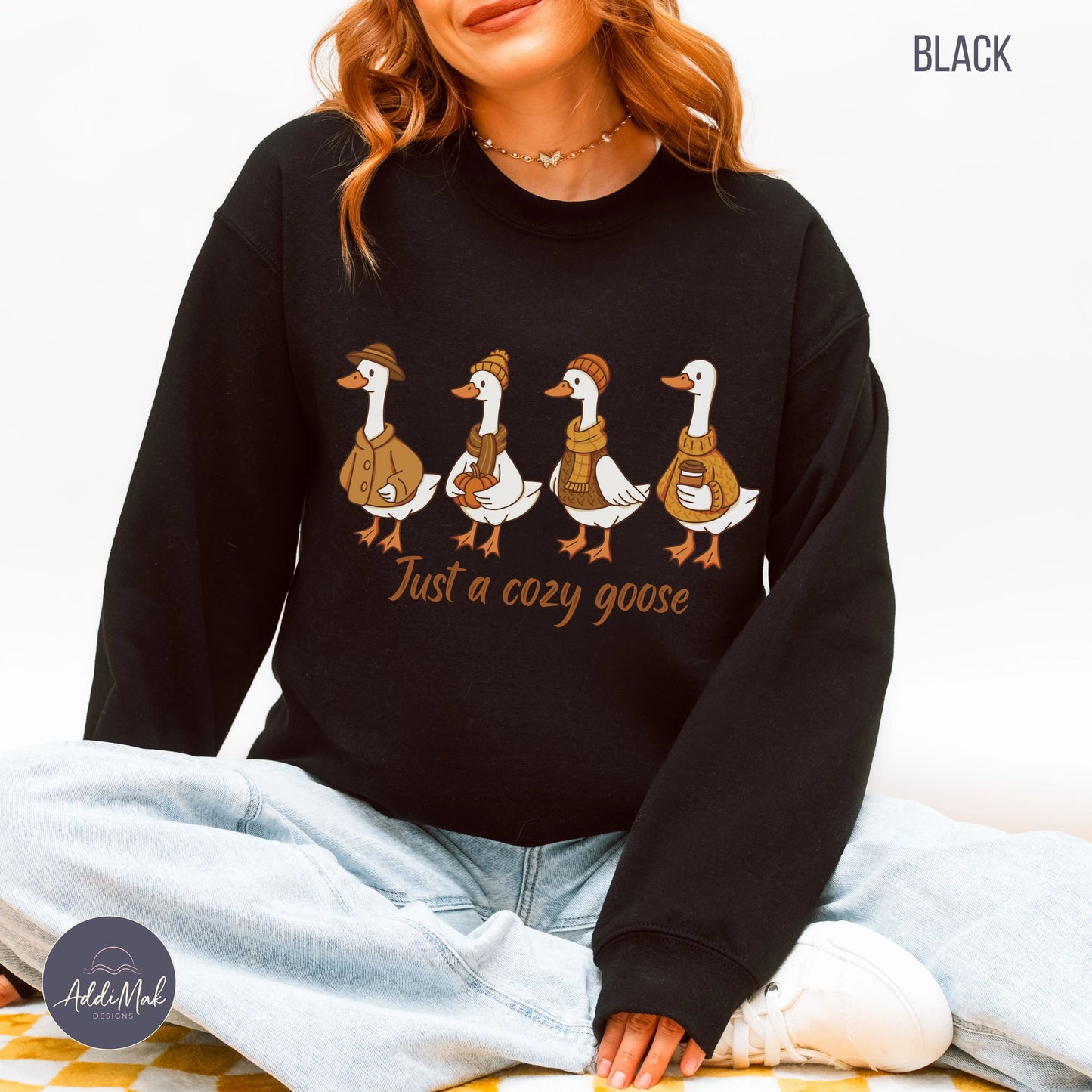 Cozy Goose Sweatshirt Fall Crewneck Printify