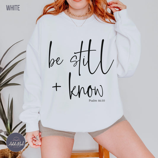 Be Still and Know Crewneck Sweatshirt Printify