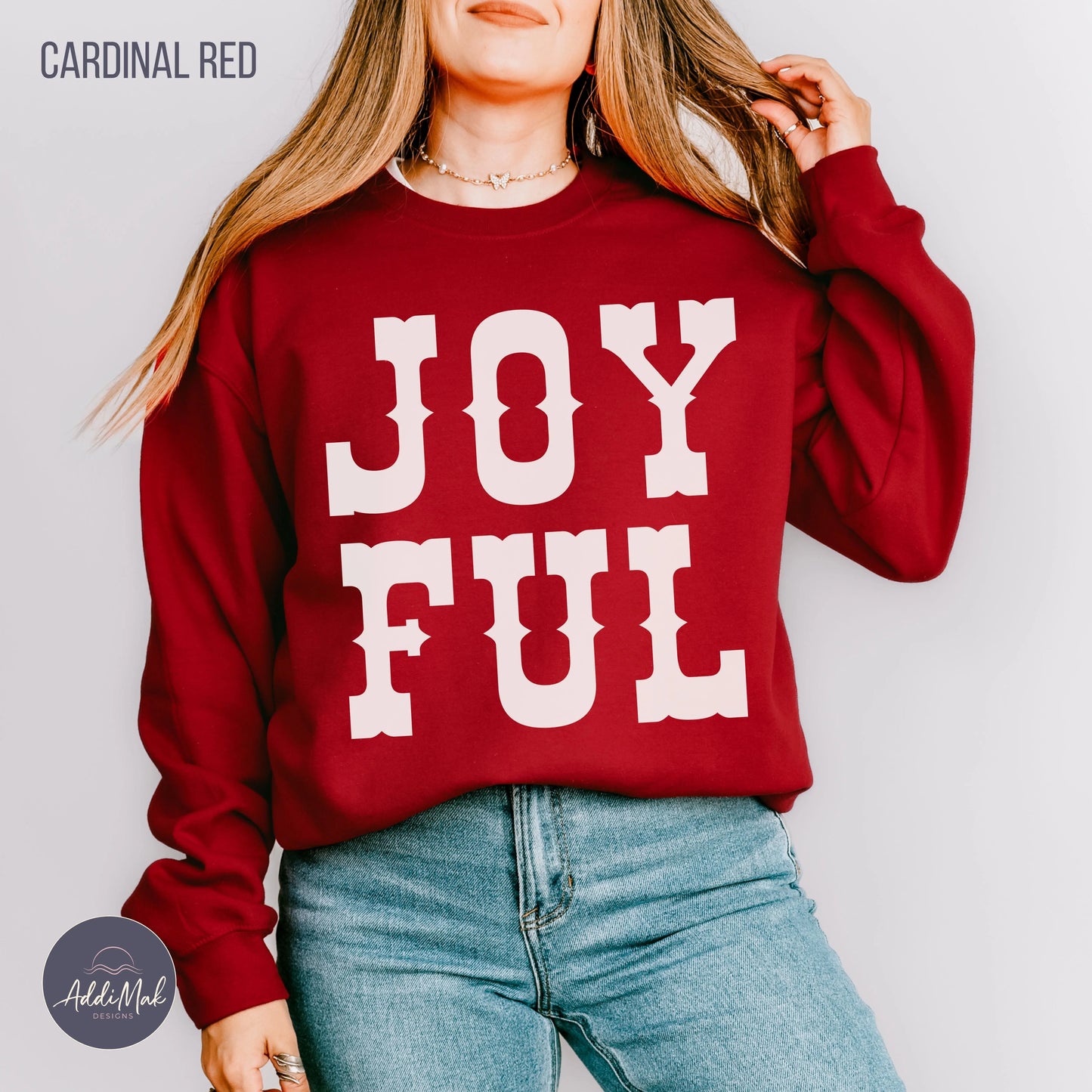 Joyful Christmas Sweatshirt Crewneck Printify