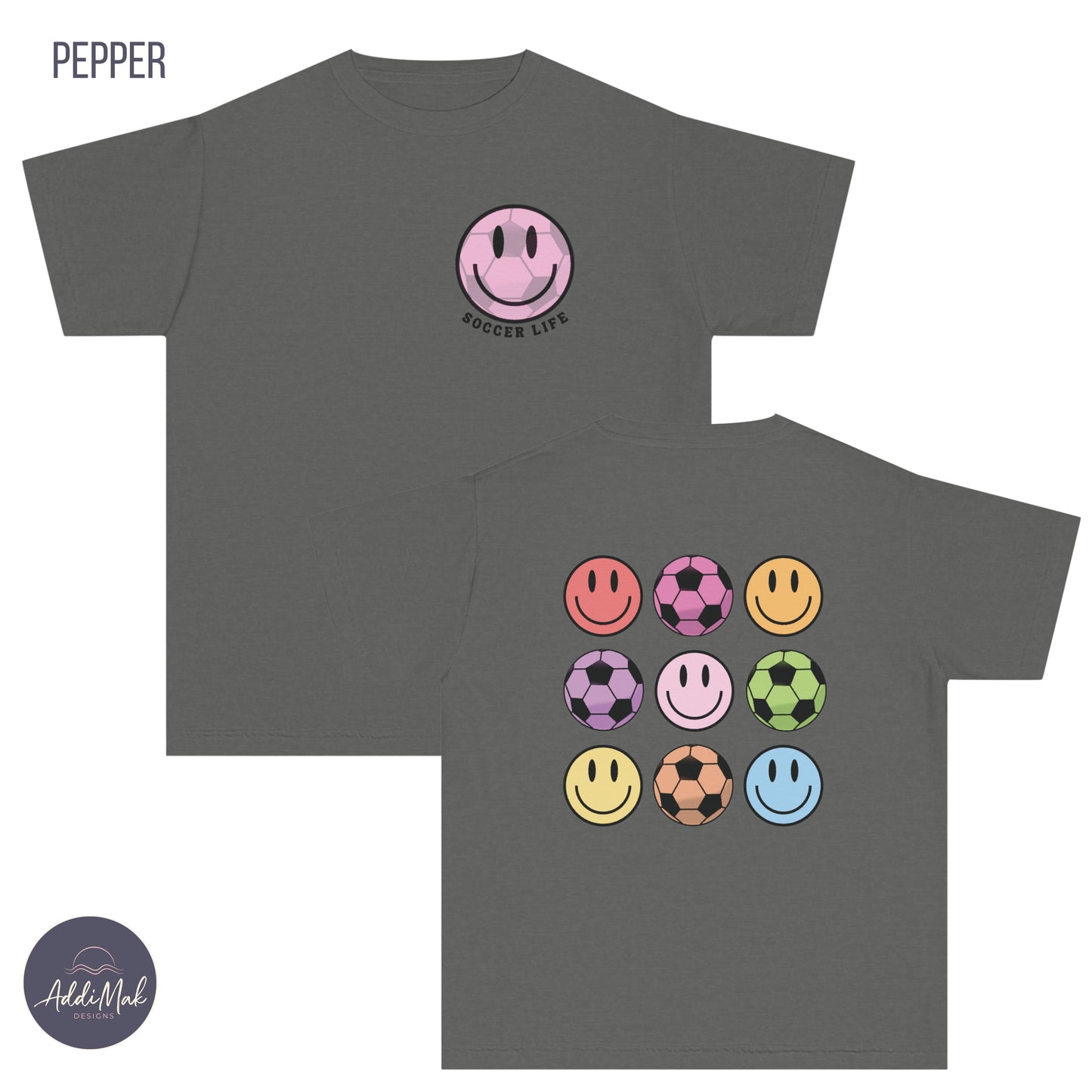 Retro Soccer Life Smiley Comfort Colors T-shirt, Soccer Season, Travel Ball, Club, Select, Gift for Her, Daughter