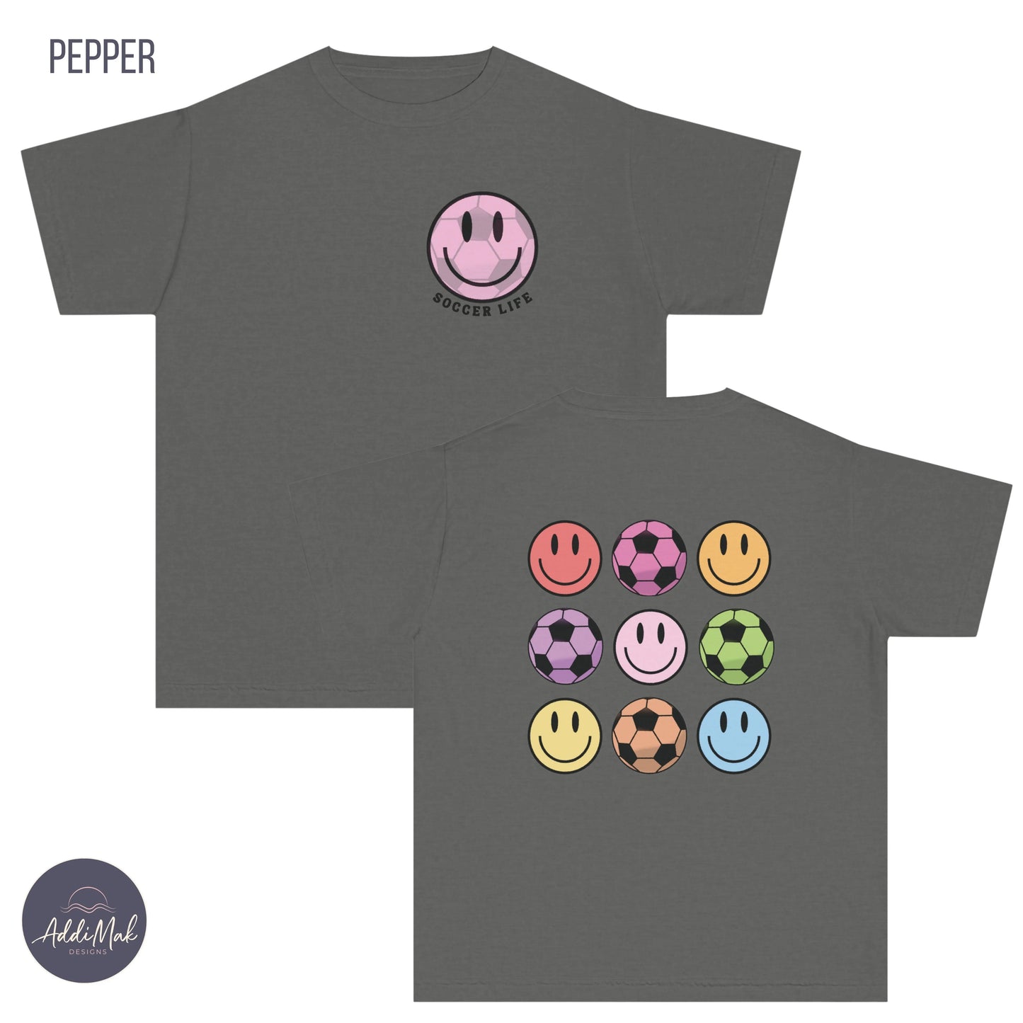 Retro Soccer Life Smiley Comfort Colors T-shirt, Soccer Season, Travel Ball, Club, Select, Gift for Her, Daughter Printify