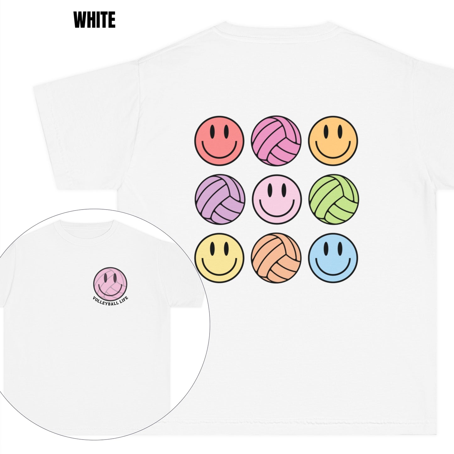 YOUTH Retro Volleyball Life Smiley T-shirt