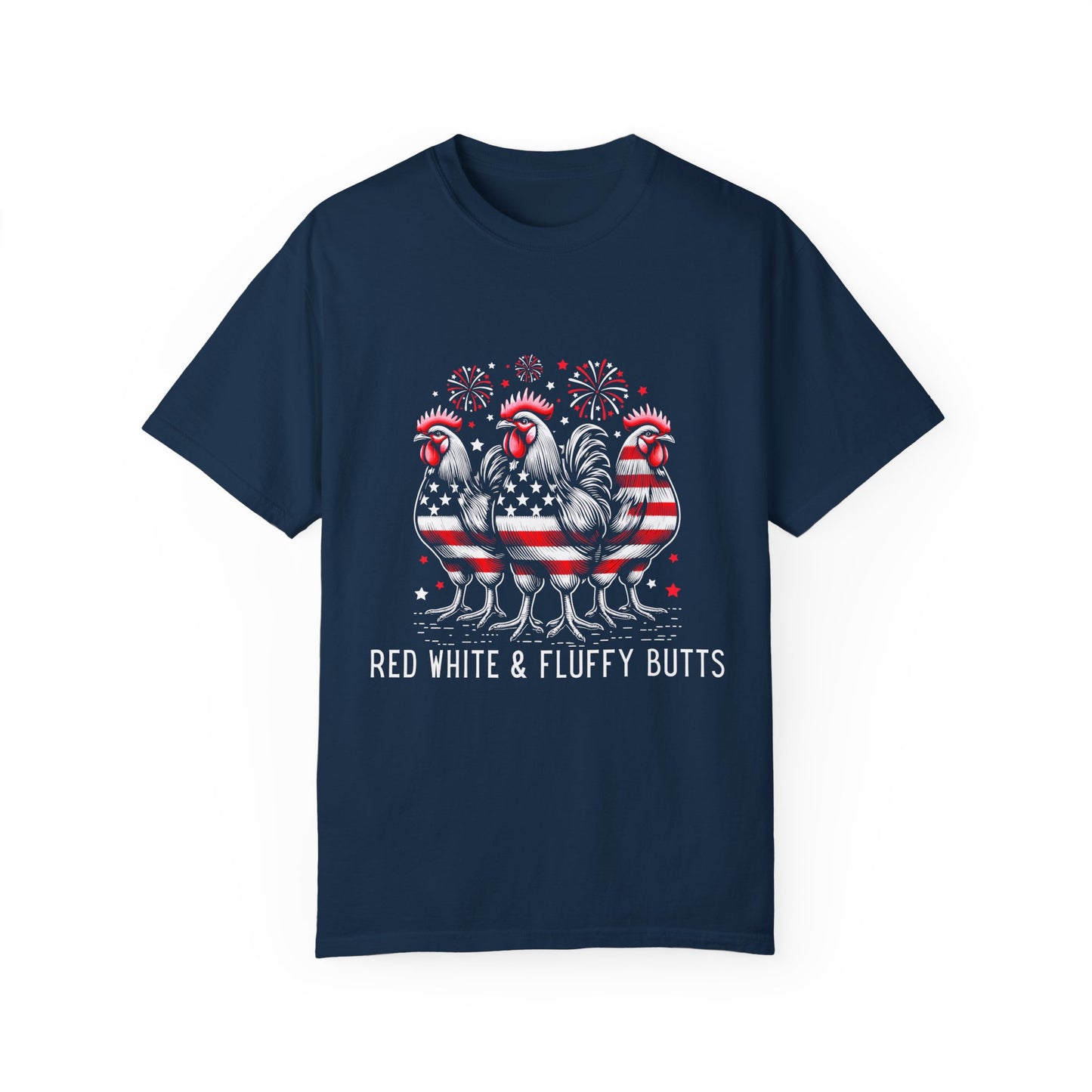 Red White and Chicken Fluffy Butts T-shirt