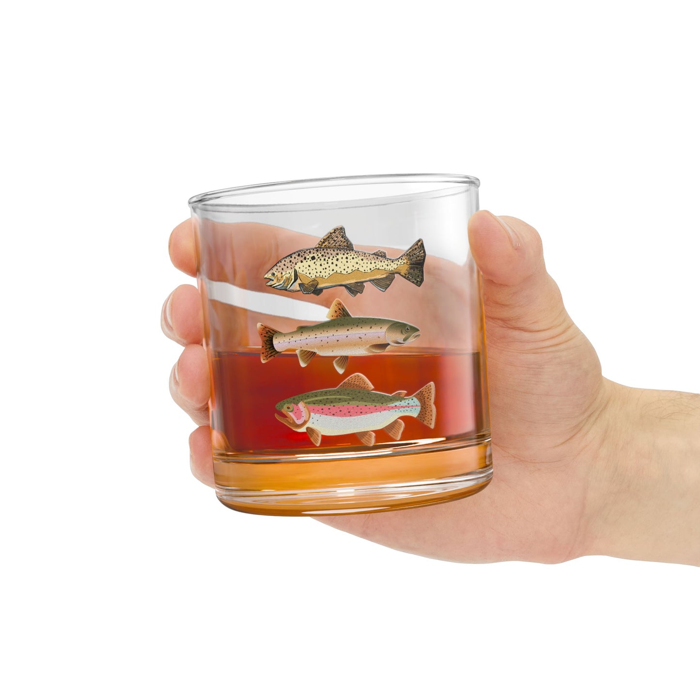 Trout Whiskey Bar Glass, Trout Rocks Glass, Fishing Whiskey Tumbler, Gift for Dad, Father's Day, Groomsmen, Best Man, Wedding Party