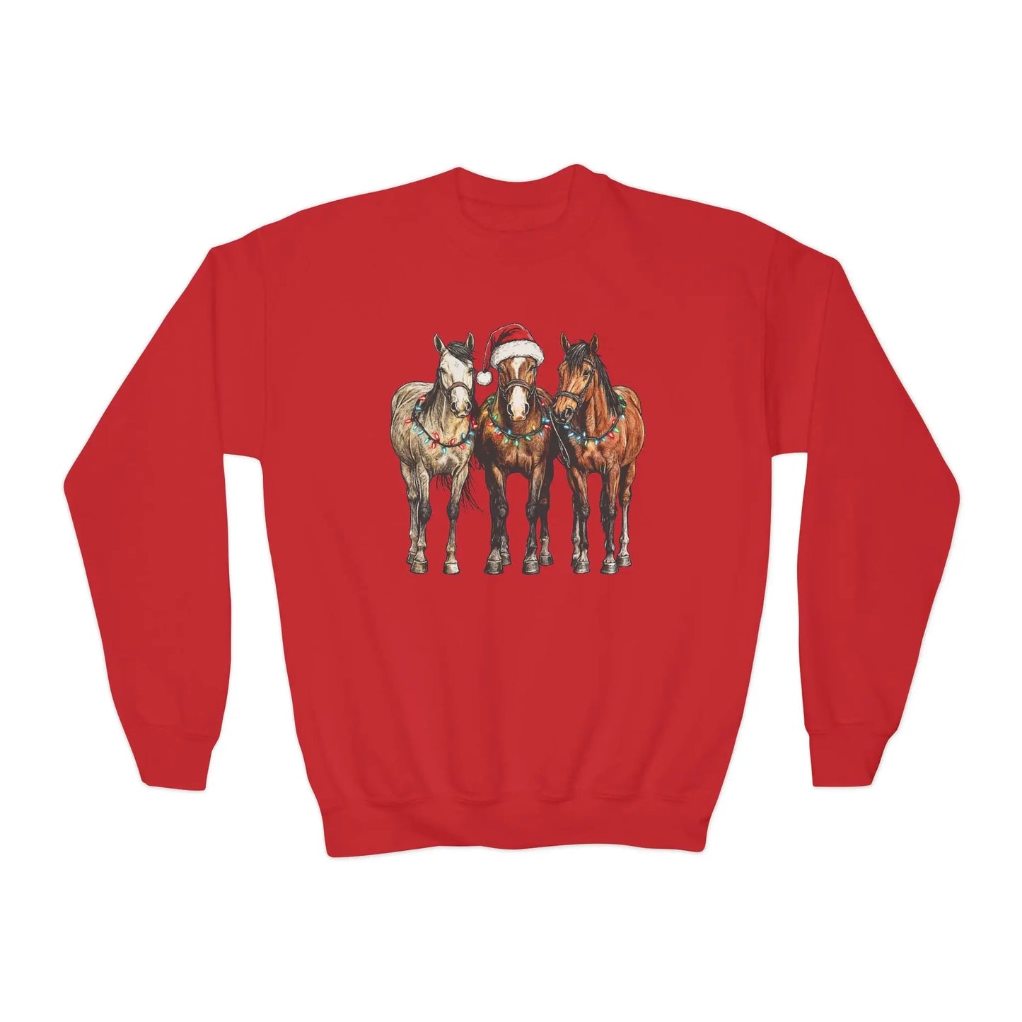 Kids Christmas Horse Sweatshirt Printify