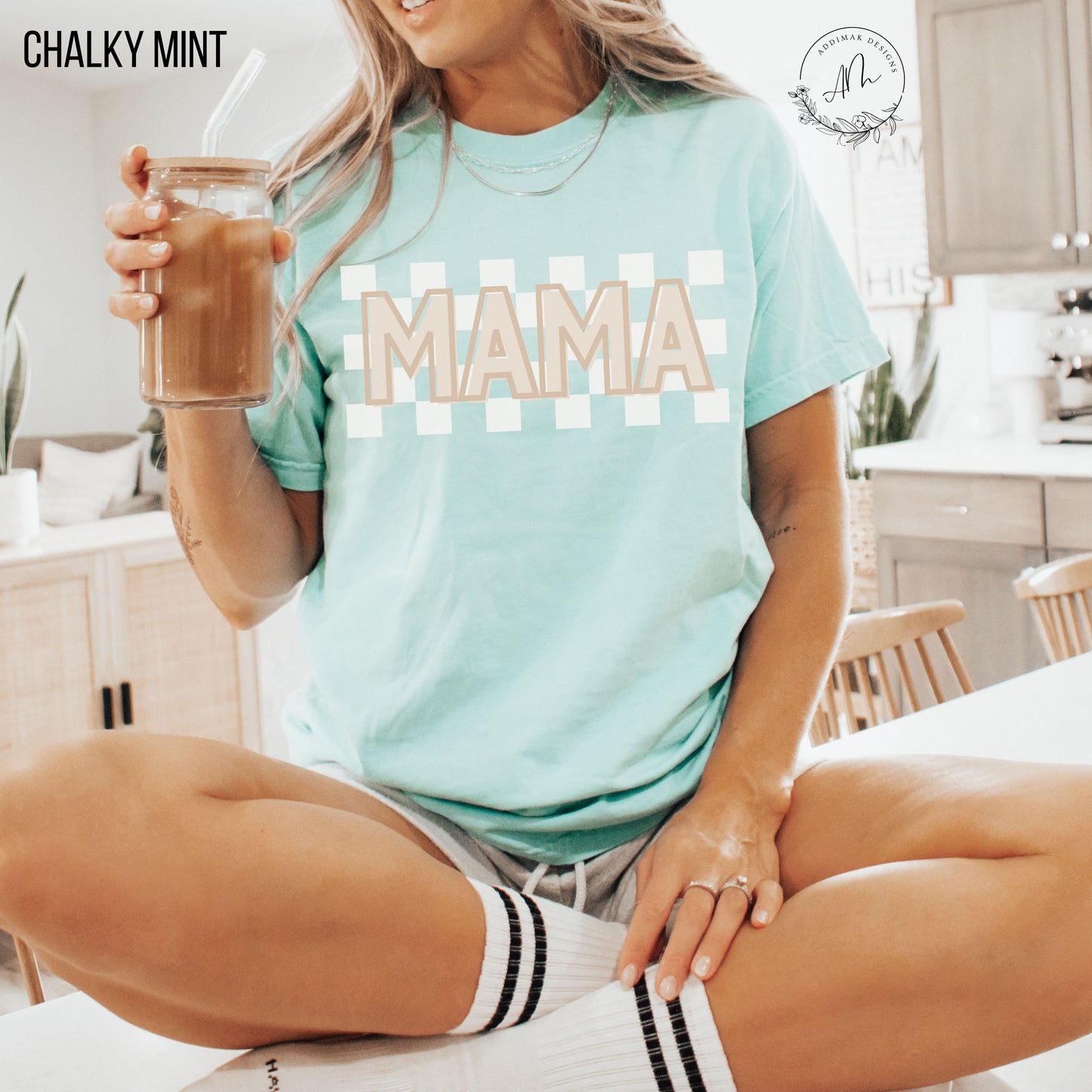 Checkered MAMA Tee