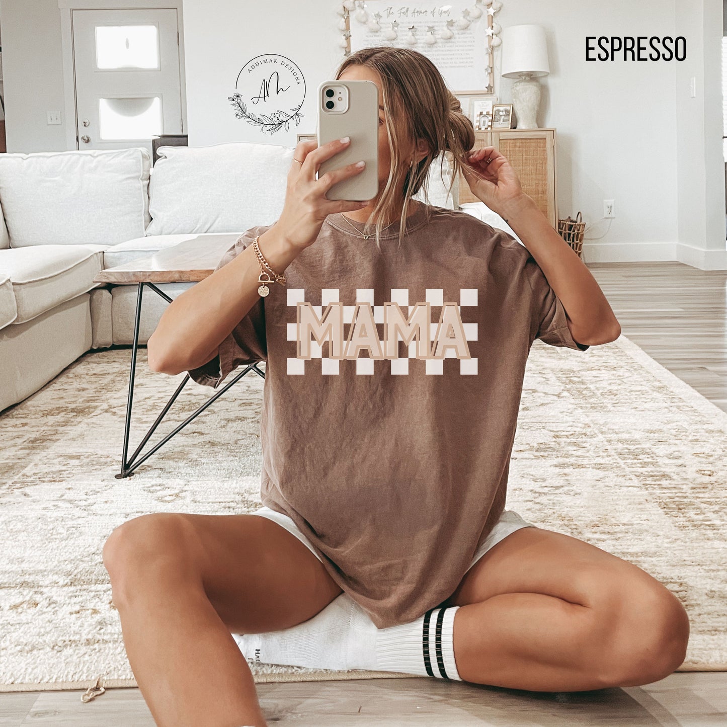 Checkered MAMA Tee