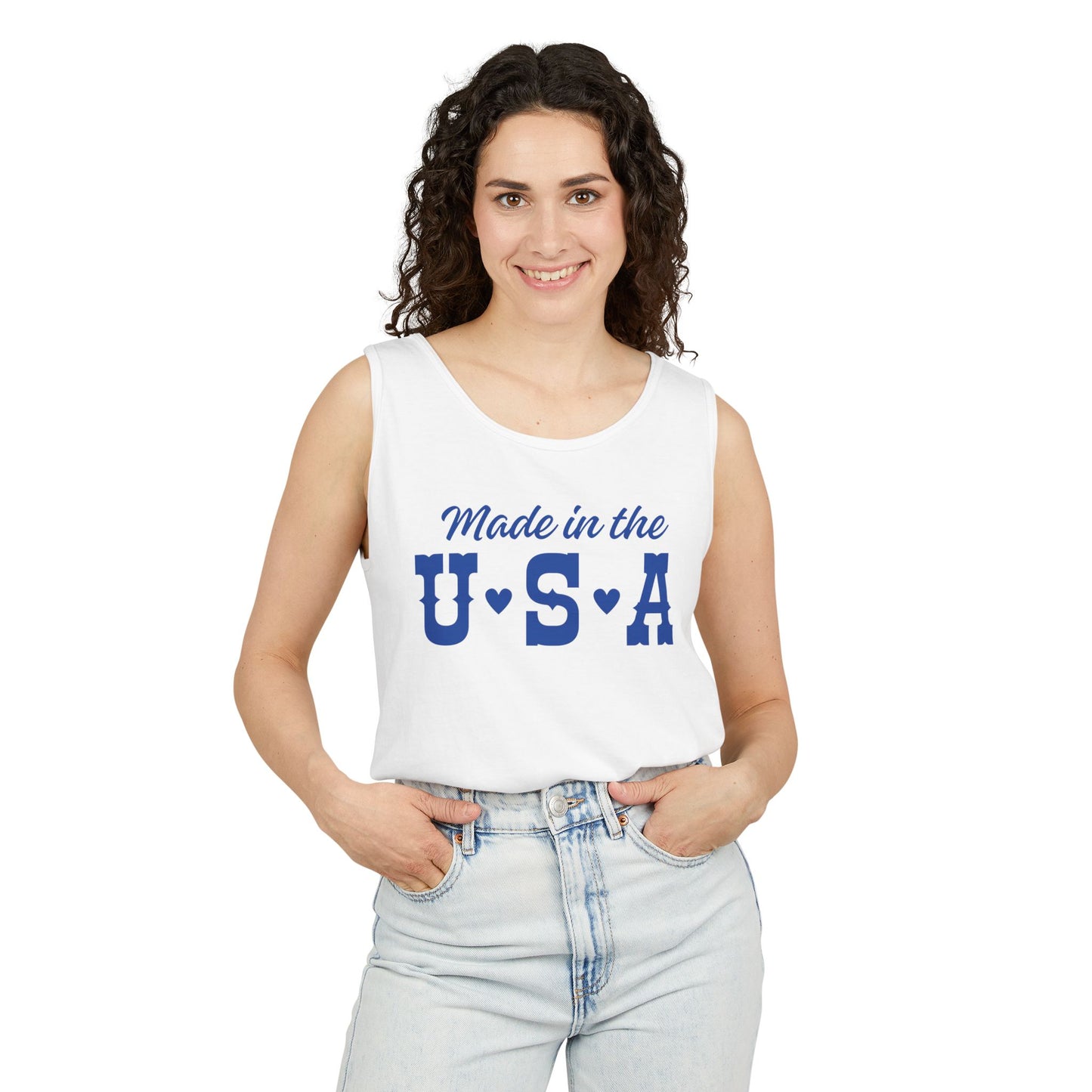 Made in the USA Unisex Tank Top - Summer Essential, Casual Wear, Gift for Patriots, Independence Day, Soft Cotton Top