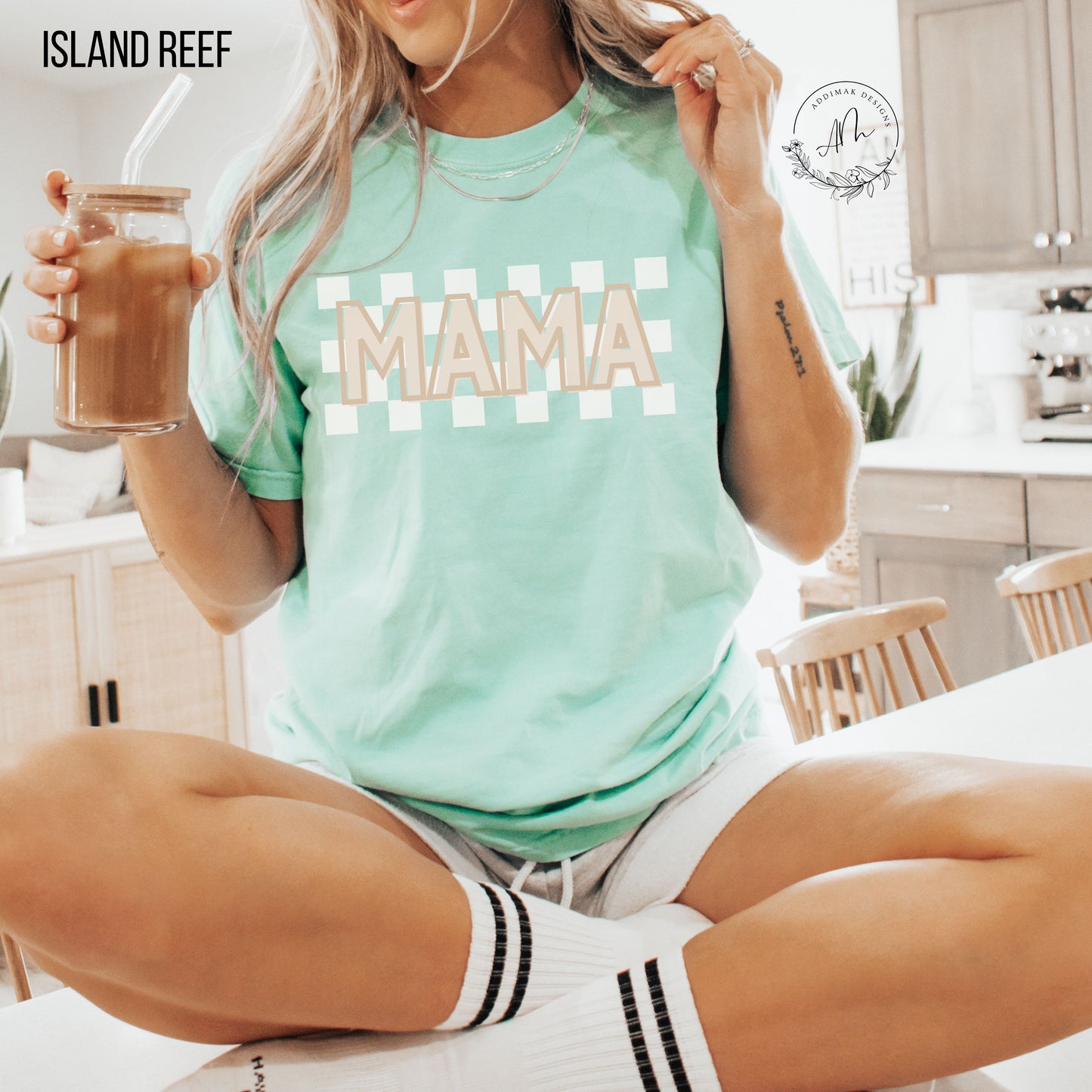 Checkered MAMA Tee
