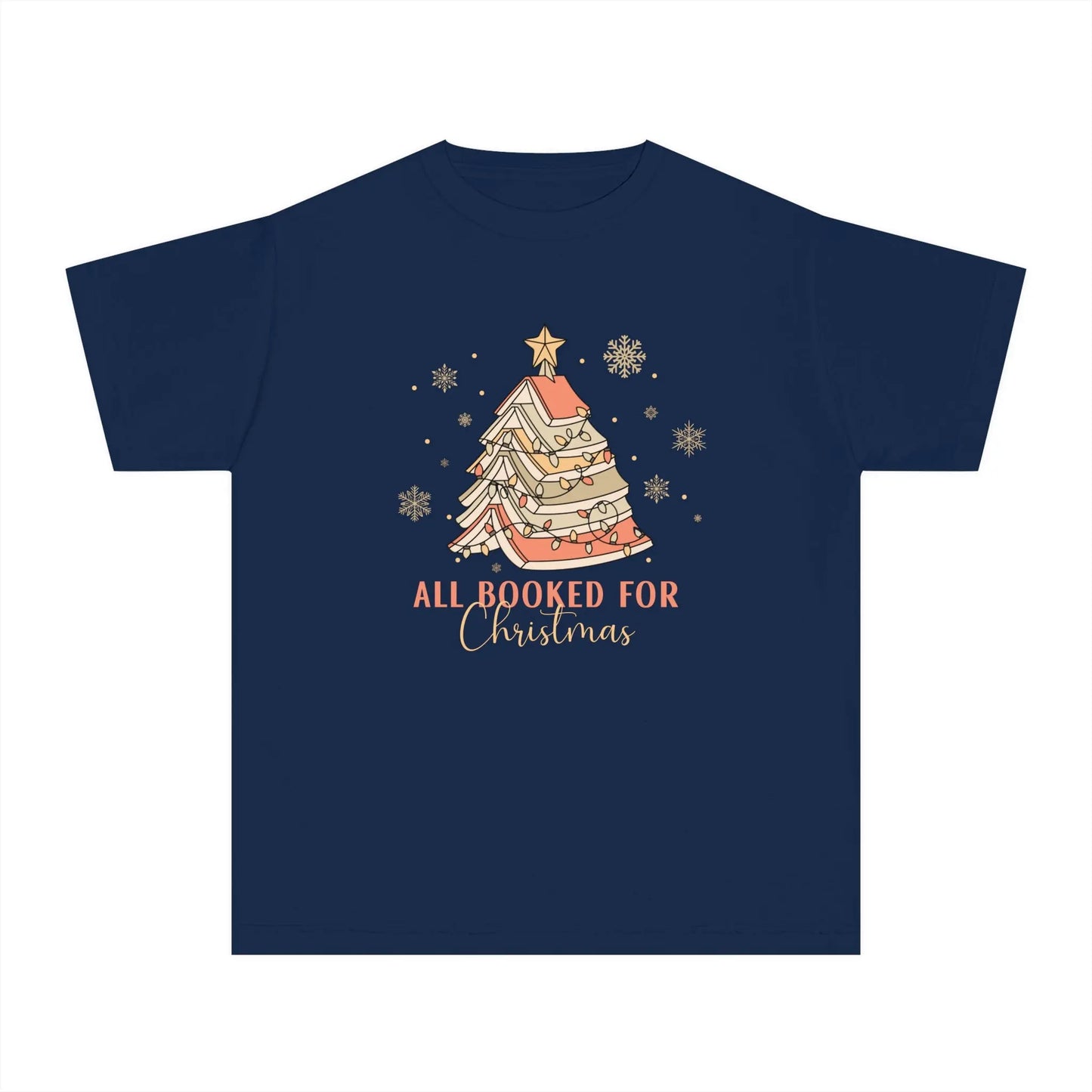 Youth Christmas Reading Vibes T-Shirt Printify