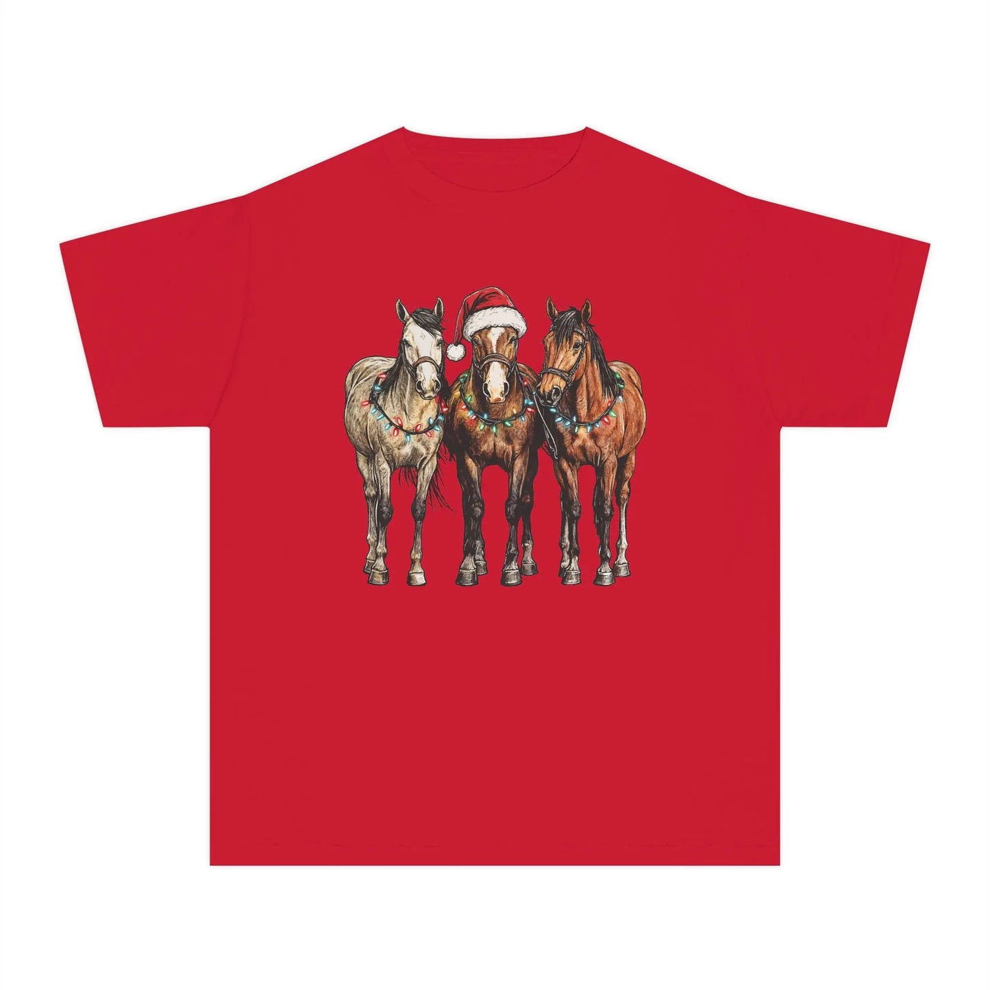 Kids Christmas Horse T-Shirt Printify