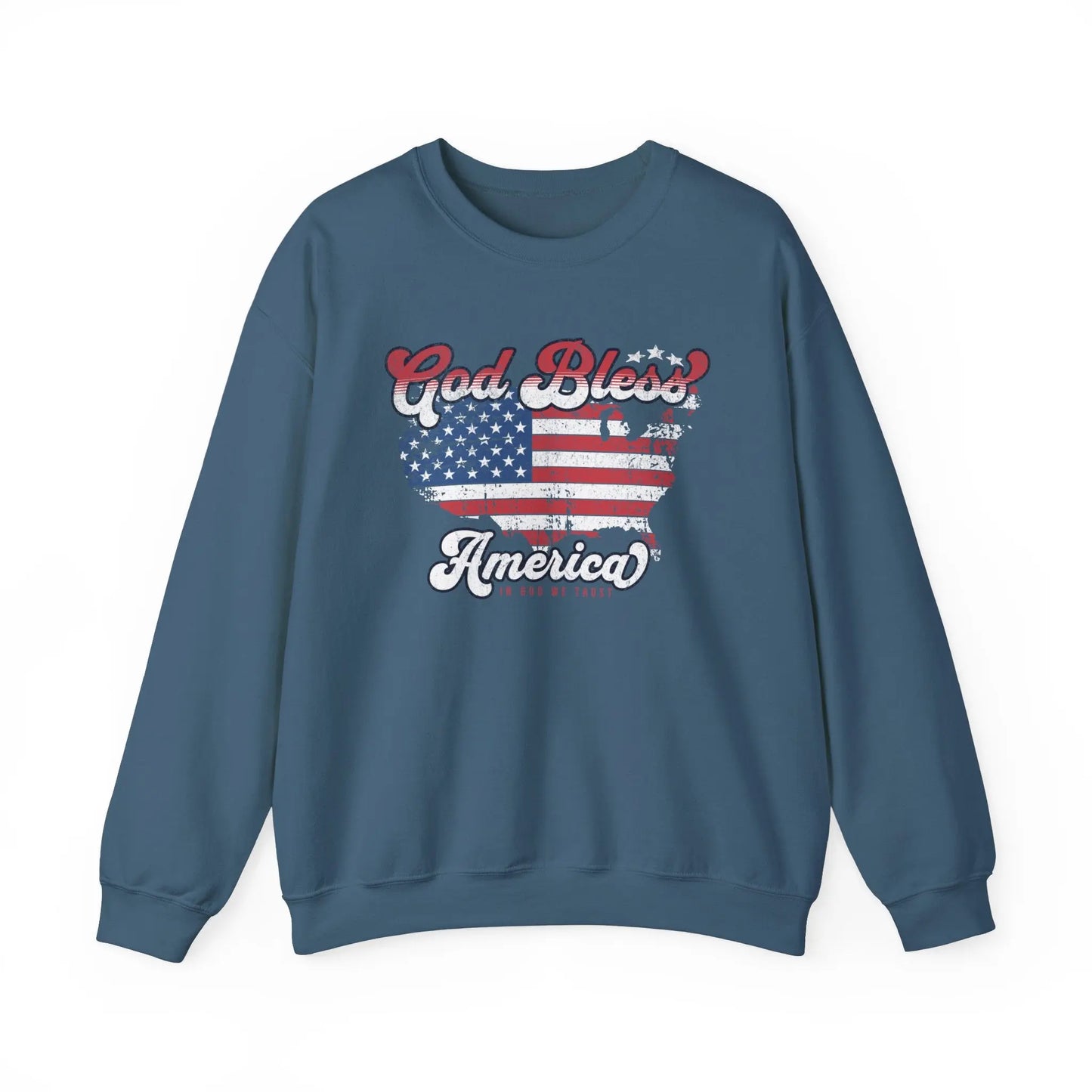 God Bless America Crewneck Sweatshirt Printify