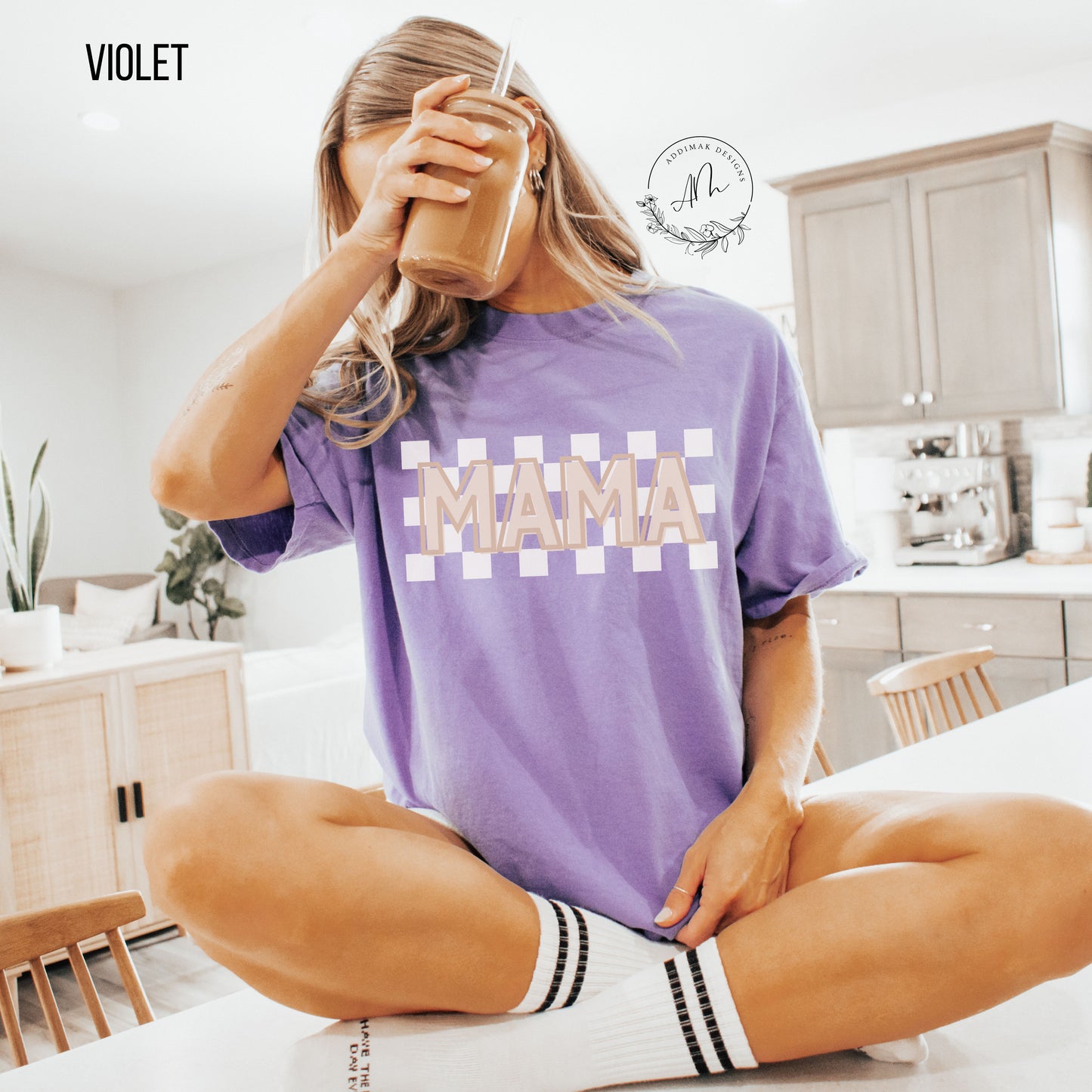 Checkered MAMA Tee
