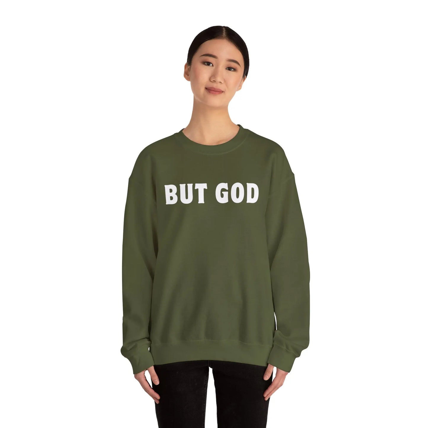 BUT GOD Sweatshirt Printify