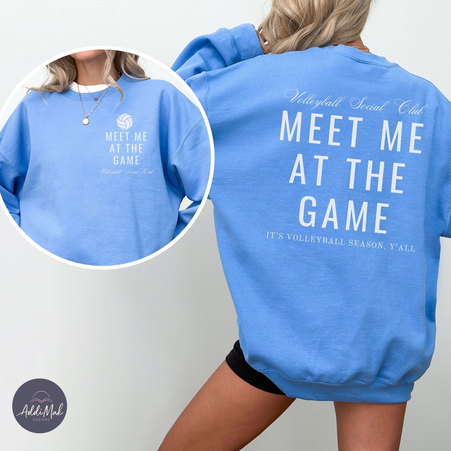 Meet Me At The Game Volleyball Social Club It's Volleyball Season Y'all Sweatshirt