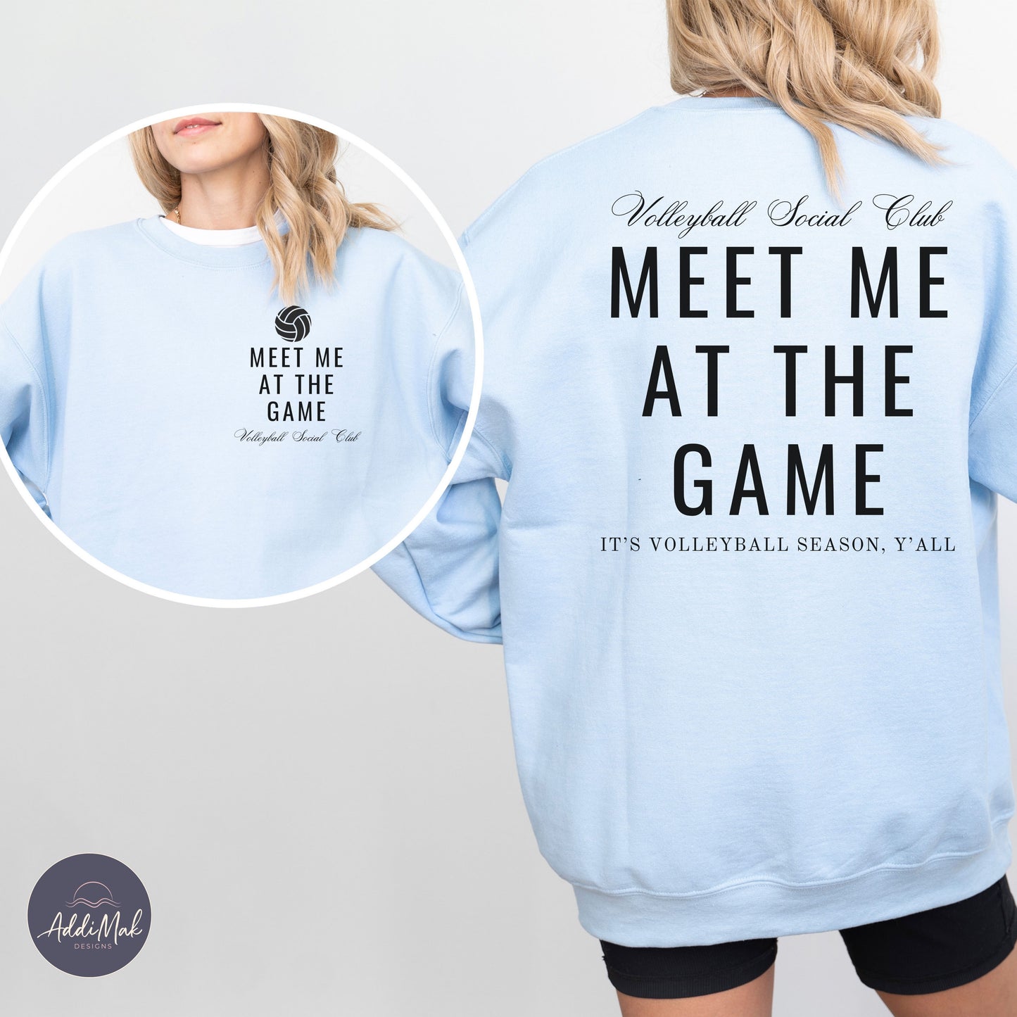 Meet Me At The Game Volleyball Social Club It's Volleyball Season Y'all Sweatshirt